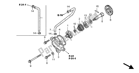 Todas las partes para Bomba De Agua de Honda CBR 125R 2004