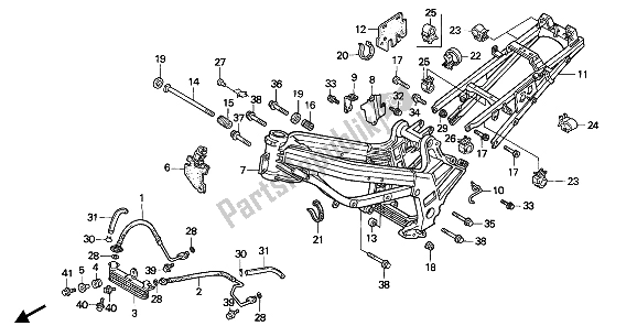 Toutes les pièces pour le Corps De Châssis du Honda VFR 750F 1990