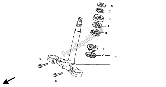 Tutte le parti per il Gambo Dello Sterzo del Honda CBF 600S 2004