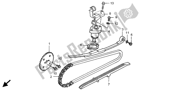 All parts for the Cam Chain & Tensioner of the Honda SH 150 2006