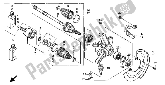 Toutes les pièces pour le Phalange Avant du Honda TRX 680 FA Fourtrax Rincon 2008