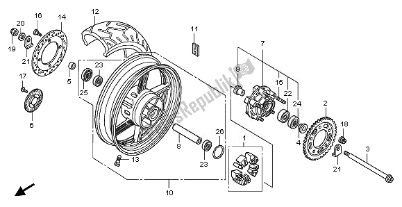 Todas las partes para Rueda Trasera de Honda CBF 1000A 2010