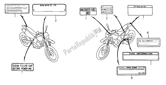 Todas las partes para Etiqueta De Precaución de Honda XR 400R 2002