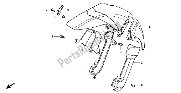 Tutte le parti per il Parafango Anteriore del Honda XRV 750 Africa Twin 1991