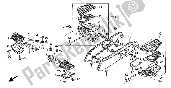 All parts for the Step of the Honda GL 1500A 1997