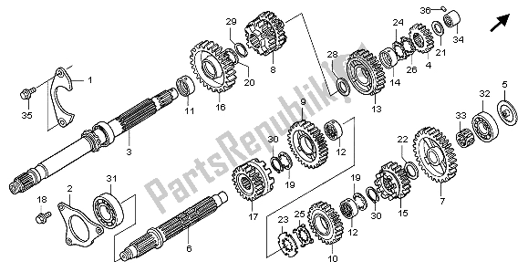 All parts for the Transmission of the Honda GL 1800 2007