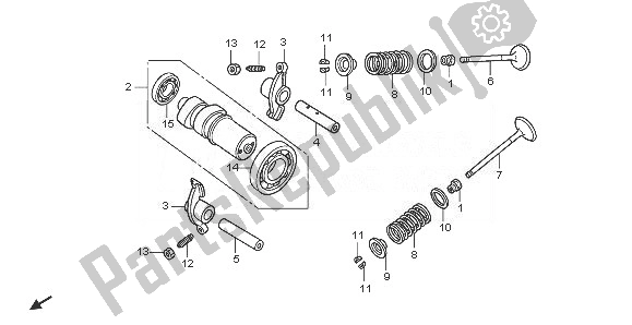 All parts for the Camshaft & Valve of the Honda PES 150R 2008
