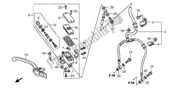 Tutte le parti per il Fr. Pompa Freno del Honda CB 600F Hornet 2011