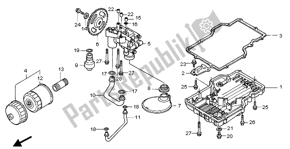 Toutes les pièces pour le Carter D'huile Et Pompe à Huile du Honda CB 750F2 1995