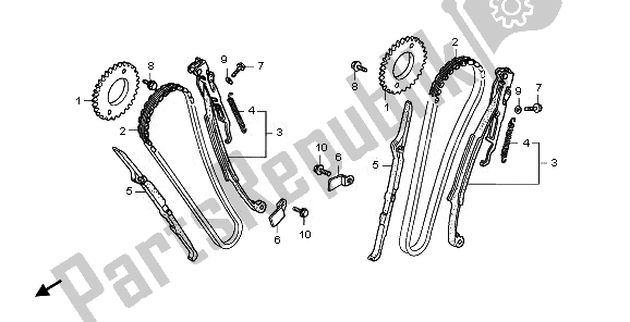 Tutte le parti per il Catena A Camme del Honda VT 750C2 2008