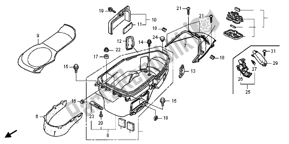 Tutte le parti per il Deposito Bagagli del Honda FJS 600D 2011