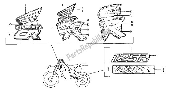 Todas las partes para Marca de Honda CR 125R 1992