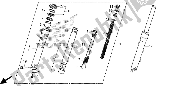 All parts for the Front Fork of the Honda SH 300 2013