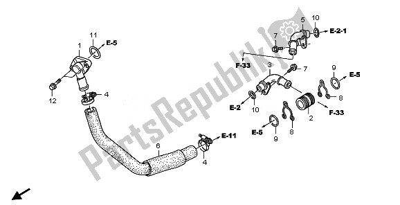 All parts for the Water Pipe of the Honda XL 700 VA Transalp 2008