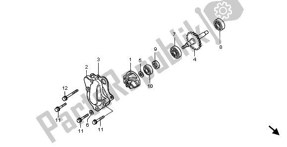 Alle onderdelen voor de Waterpomp van de Honda CR 80 RB LW 2001