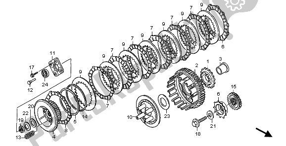 All parts for the Clutch of the Honda XL 700V Transalp 2009