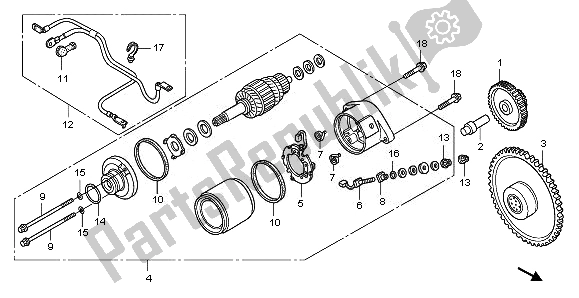 All parts for the Starting Motor of the Honda PES 150R 2010