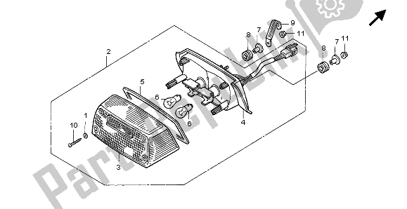 All parts for the Taillight of the Honda CB 1000F 1995