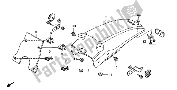 All parts for the Rear Fender of the Honda XR 70R 1998