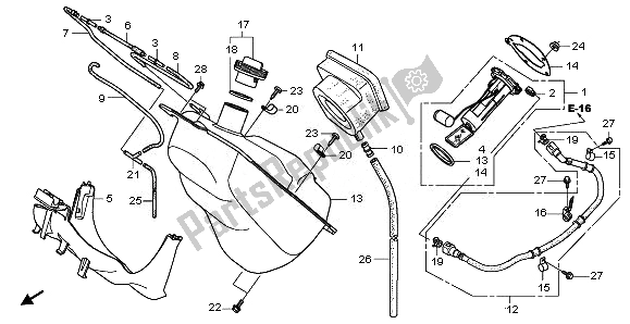 All parts for the Fuel Tank of the Honda NSS 250S 2010