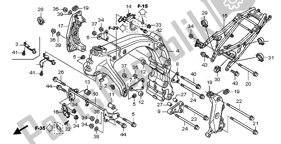 All parts for the Frame Body of the Honda CB 600F Hornet 2010
