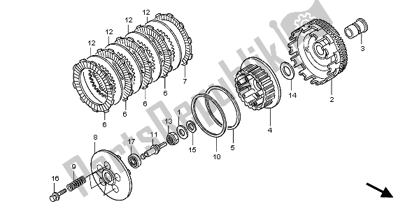 All parts for the Clutch of the Honda XL 125V 2001