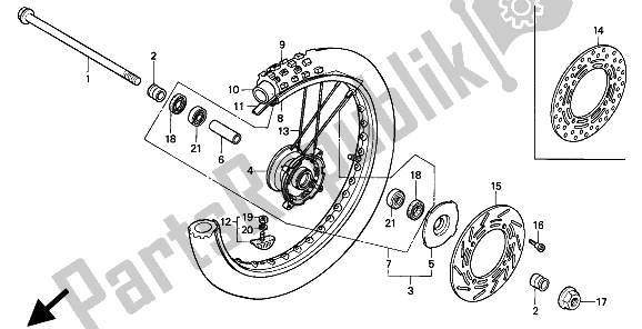 Toutes les pièces pour le Roue Avant du Honda CR 80R 1994