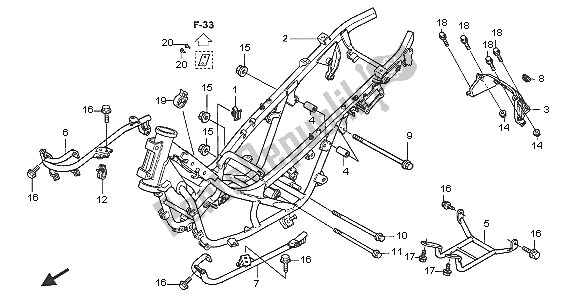 All parts for the Frame Body of the Honda FJS 600D 2005