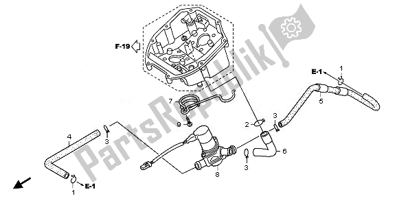 All parts for the Air Injection Control Valve of the Honda XL 1000V 2010