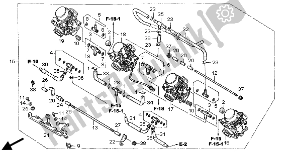 Tutte le parti per il Carburatore (assy.) del Honda CBF 600 SA 2004