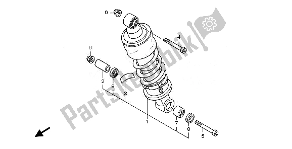 All parts for the Rear Cushion of the Honda CBF 600 SA 2010