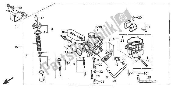 Alle onderdelen voor de Carburator van de Honda XR 125L 2005