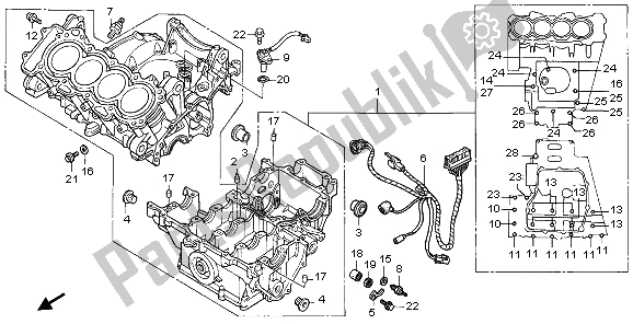 Alle onderdelen voor de Carter van de Honda CBR 600F 2006