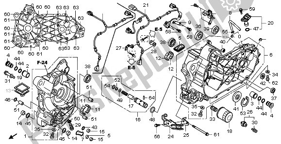 All parts for the Crankcase of the Honda NSS 250S 2008