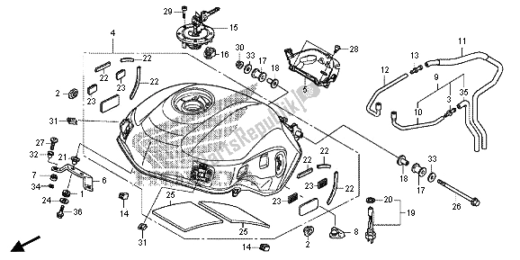 Todas as partes de Tanque De Combustível do Honda VFR 1200 XD 2013