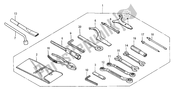 Todas as partes de Ferramentas do Honda VFR 800 FI 2000