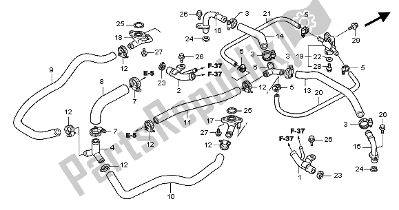 Toutes les pièces pour le Conduite D'eau du Honda GL 1800A 2001