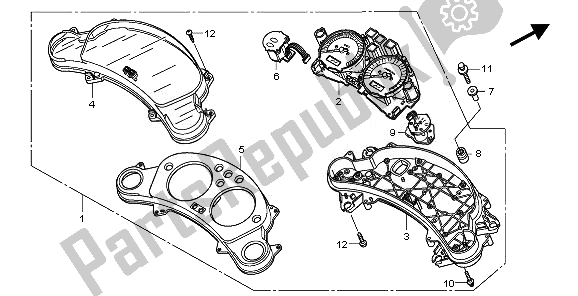 All parts for the Meter (mph) of the Honda CBF 1000 SA 2010