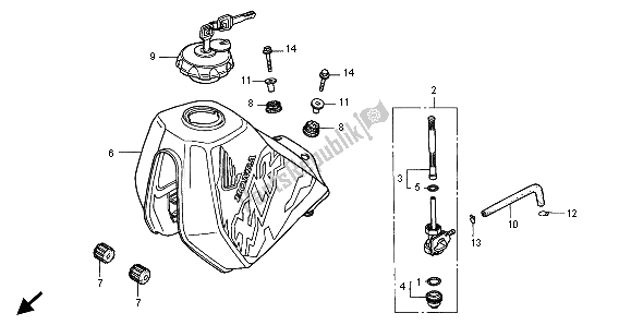 Todas las partes para Depósito De Combustible de Honda XLR 125R 1998