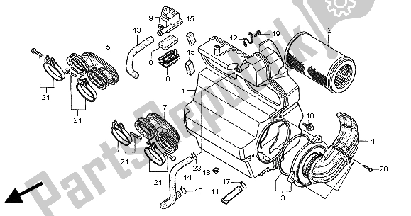 Todas as partes de Filtro De Ar do Honda CB 600F Hornet 2000