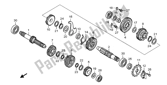 All parts for the Transmission of the Honda ANF 125 2010