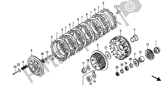 Todas las partes para Embrague de Honda XR 600R 1991