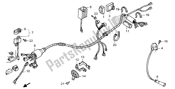 Toutes les pièces pour le Faisceau De Câbles du Honda XR 600R 1998