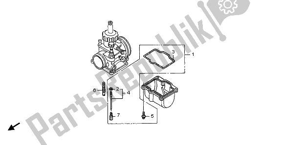 Tutte le parti per il Carburatore O. P. Kit del Honda CR 250R 2000