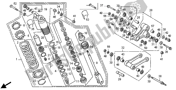 All parts for the Rear Cushion of the Honda CRF 450R 2004