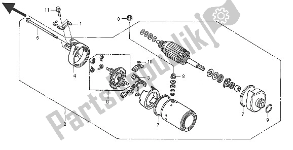 Tutte le parti per il Motore Di Avviamento del Honda TRX 650 FA Fourtrax Rincon 2005