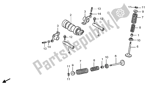 Todas las partes para árbol De Levas Y Válvula de Honda CBR 125 RW 2007