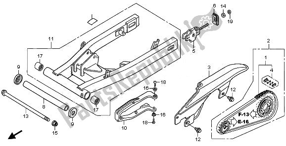 All parts for the Swingarm of the Honda XL 125V 2011