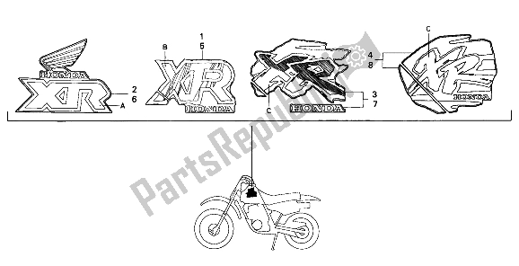 Todas las partes para Marca de Honda XR 80R 1992