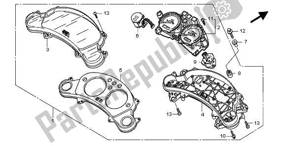 Toutes les pièces pour le Mètre (kmh) du Honda CBF 600S 2010